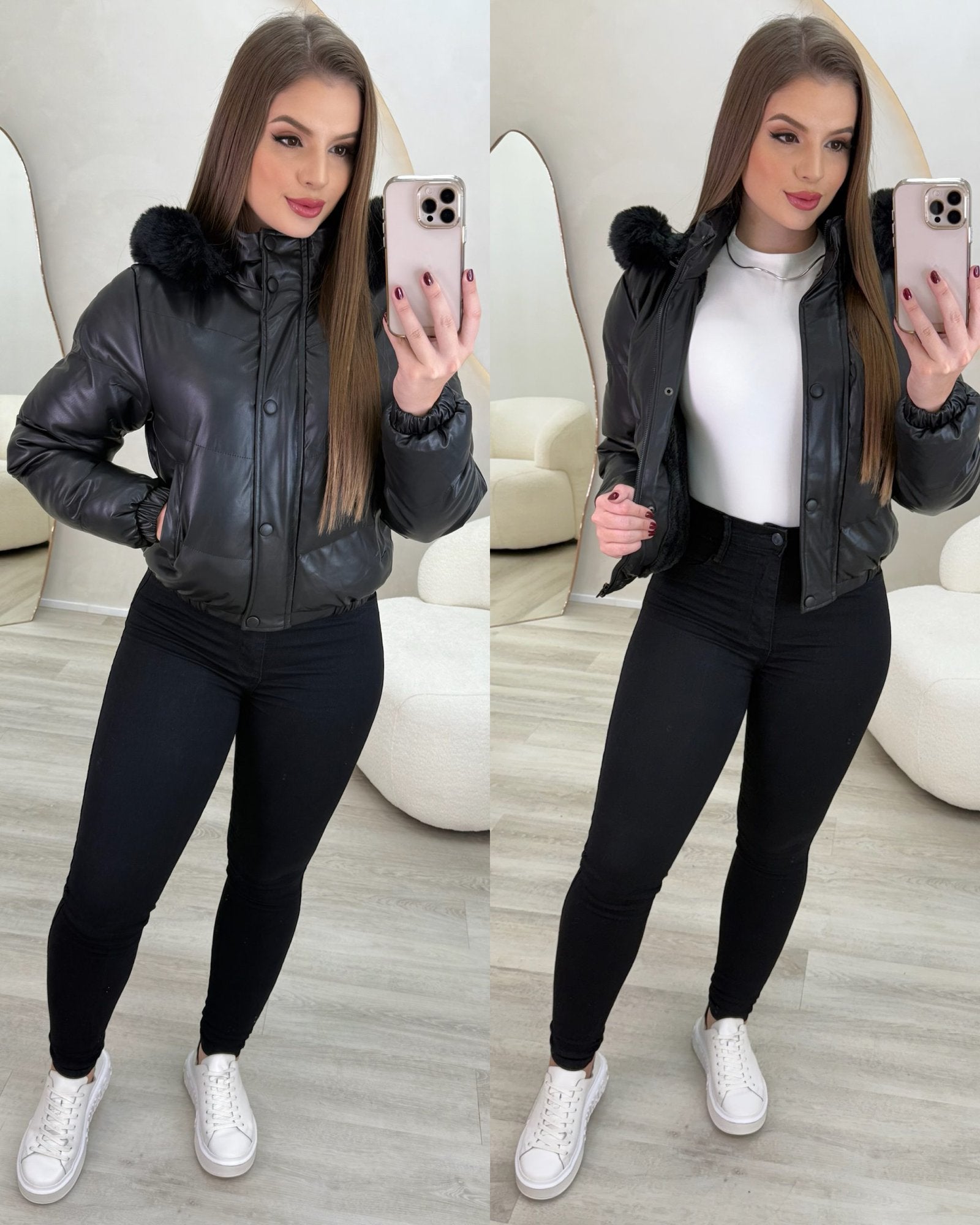JAQUETA PUFFER LIA PRETA